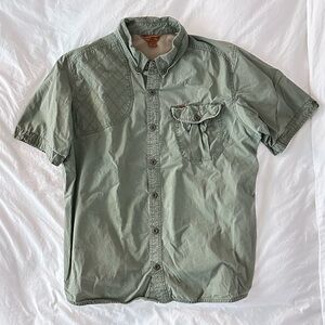 Eddie Bauer — Khaki Green Short Sleeve Shirt